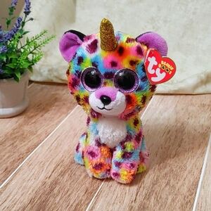 GISELLE Unicorn leopard rainbow Beanie Boo 6" by Ty with the tag brand n…